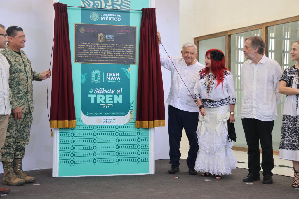 “Es comunicar las antiguas ciudades Mayas”, AMLO inaugura primera etapa del Tren Maya